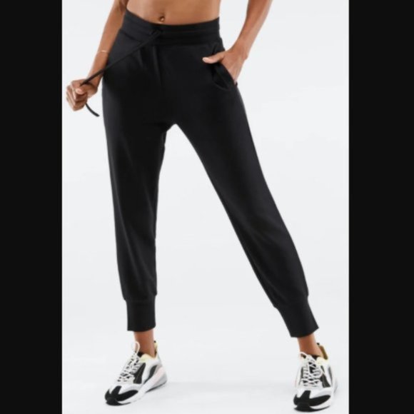 NWT Fabletics Luxe Terry Jogger (Black) - Picture 2 of 5